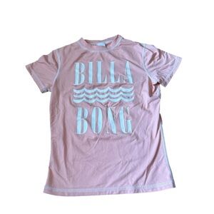 Billabong Pink and White Short Sleeve Sz S